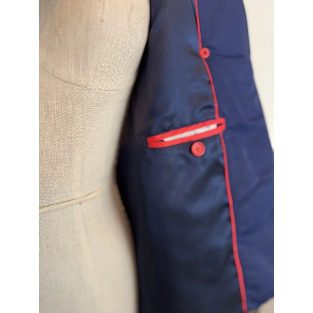 J.Crew Double Breasted Peacoat S Primaloft Puffer Blue Gold Buttons Pockets‎ - Picture 6 of 16